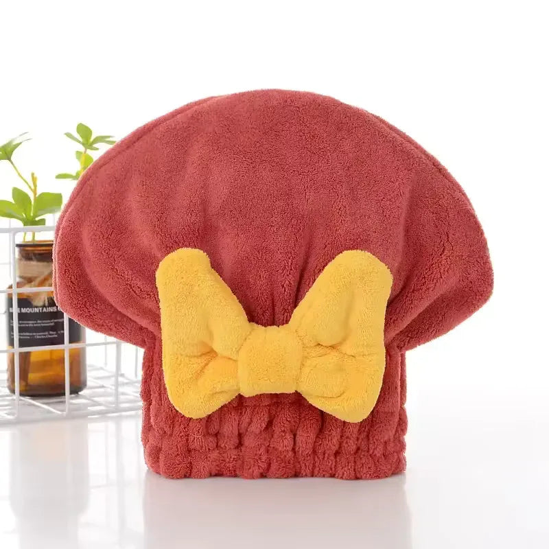 Soft Water-Absorbent Shower Cap with Stylish Bow