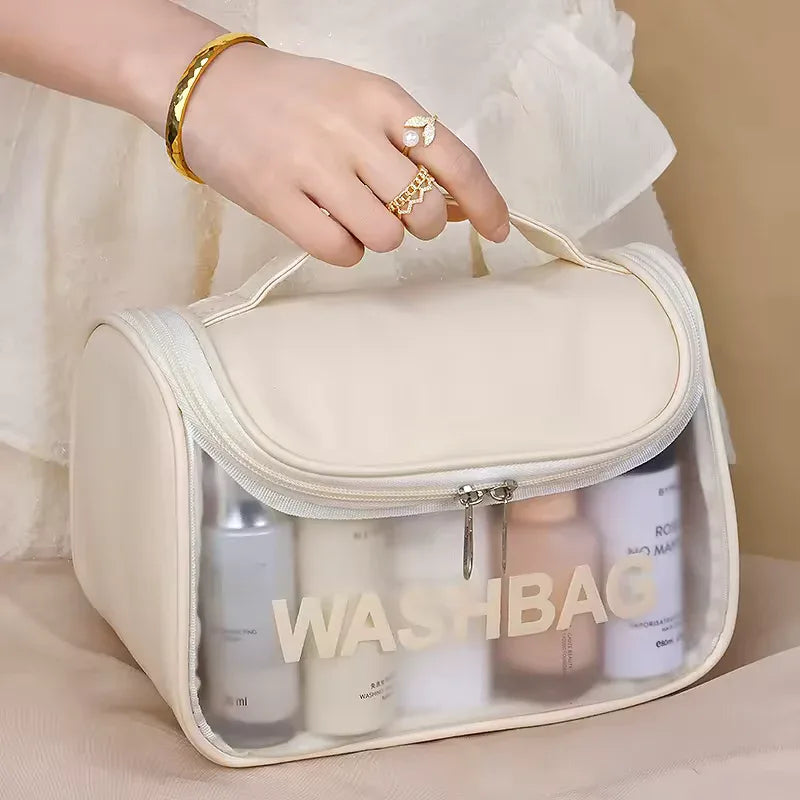 Women’s Transparent PVC Cosmetic Bag – Waterproof Travel Toiletry Organizer