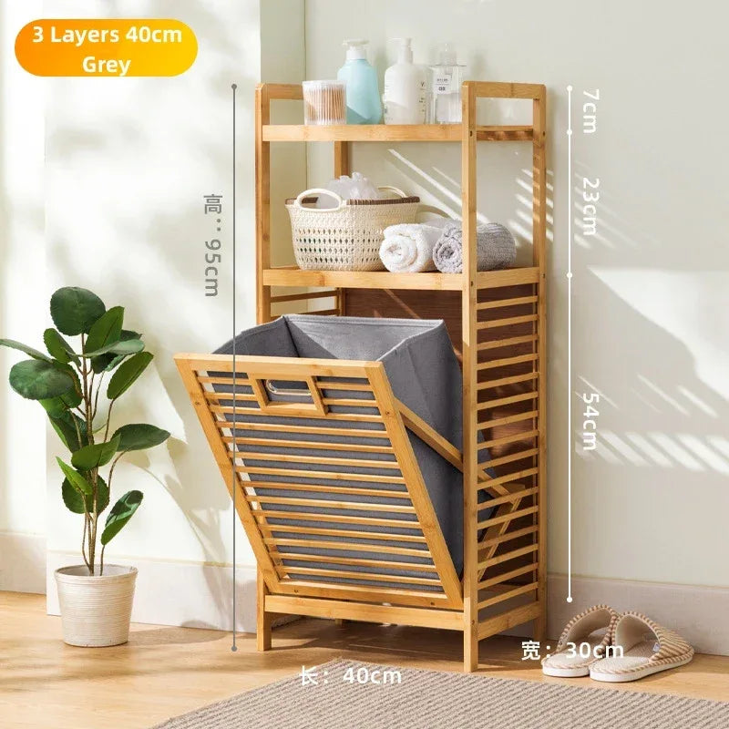 Wood Vine Weaving Laundry Basket – Large Capacity (Single Layer)