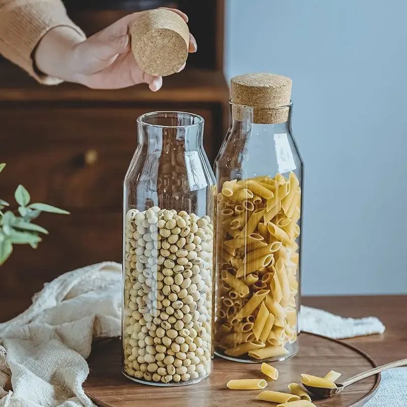 Cork Lid Glass Storage Jar – Coffee & Spice Container