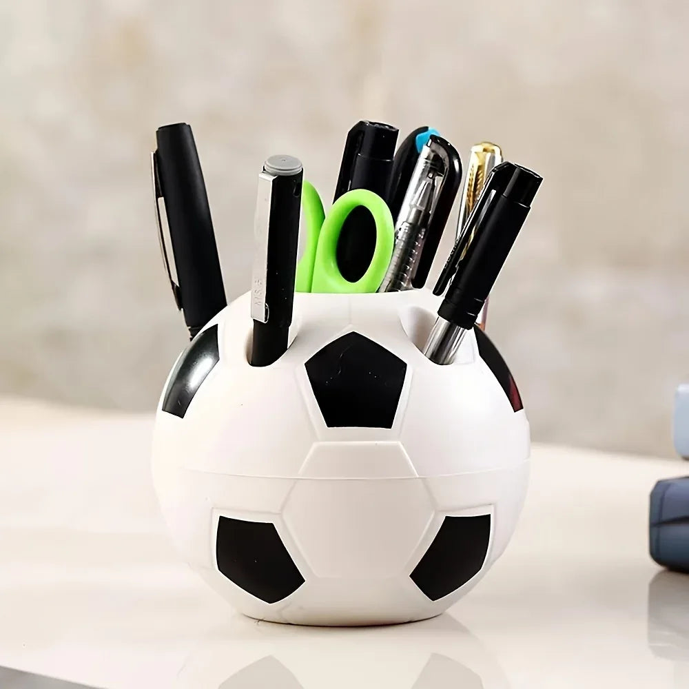 Cartoon Soccer Ball Pencil Holder – Multifunctional Desk Organizer