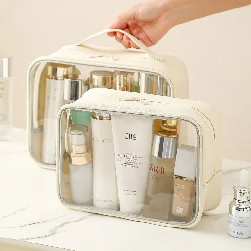 PVC Transparent Makeup Bag – Large Capacity Travel Toiletry Organizer