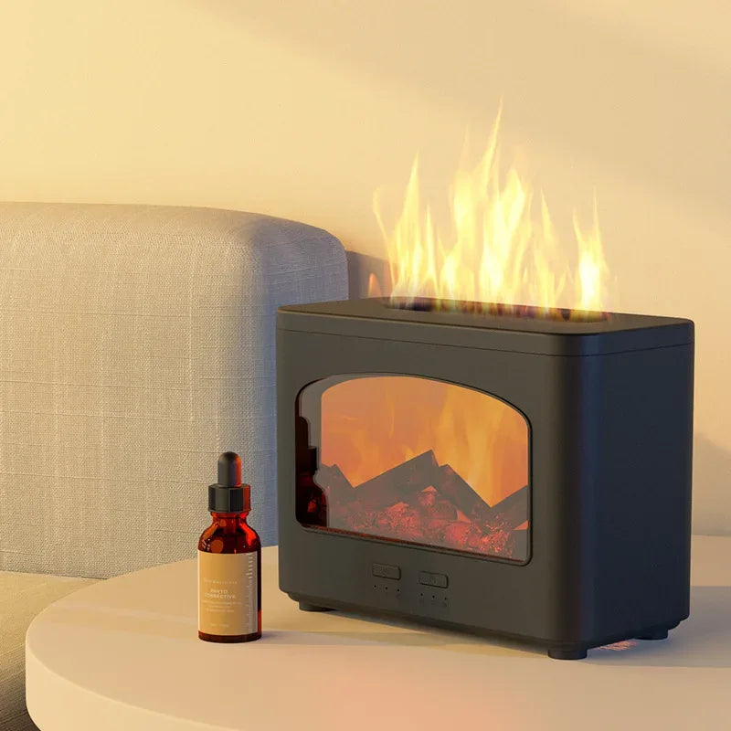 Electric Flame Humidifier – LED Fire Effect Aroma Diffuser