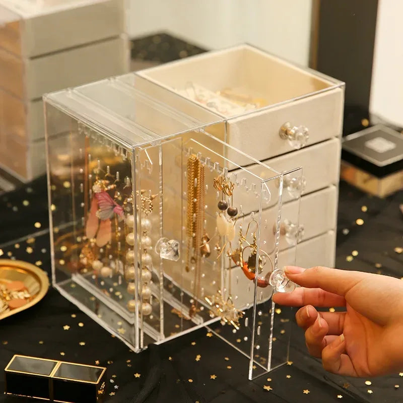 Transparent Acrylic Storage Box – Multi-Layer Jewelry Drawer