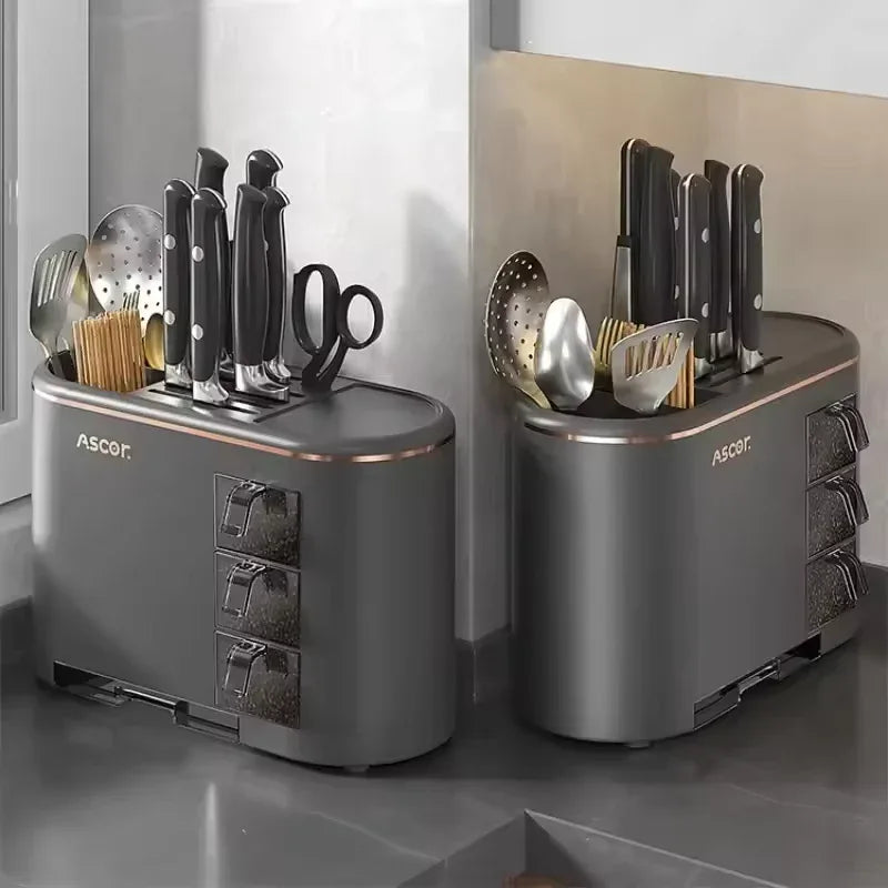 Premium Kitchen Utensils Holder – 3-Drawer Organizer for Cutlery & Tools