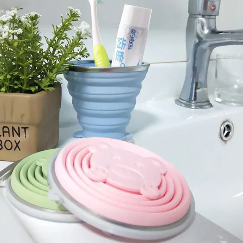 Silicone Folding Glass with Lid – Portable & Leak-Proof (each)