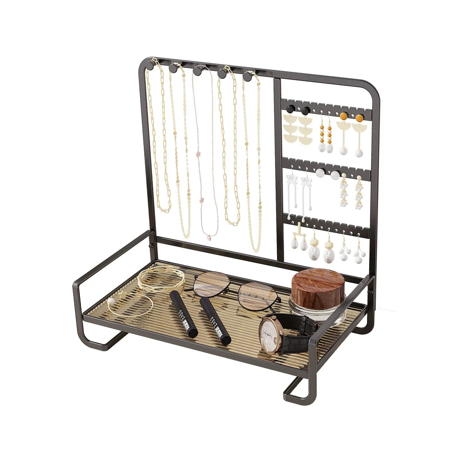 Luxury Wrought Iron Jewelry Display Stand & Organizer