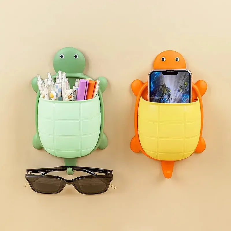 Cute Turtle Toothbrush Holder – Cartoon Bathroom Organizer