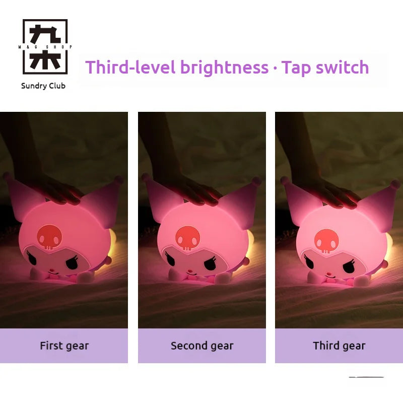 Kuromi Lying Posture Patting Lamp - Kawaii Silicone Touch Night Light