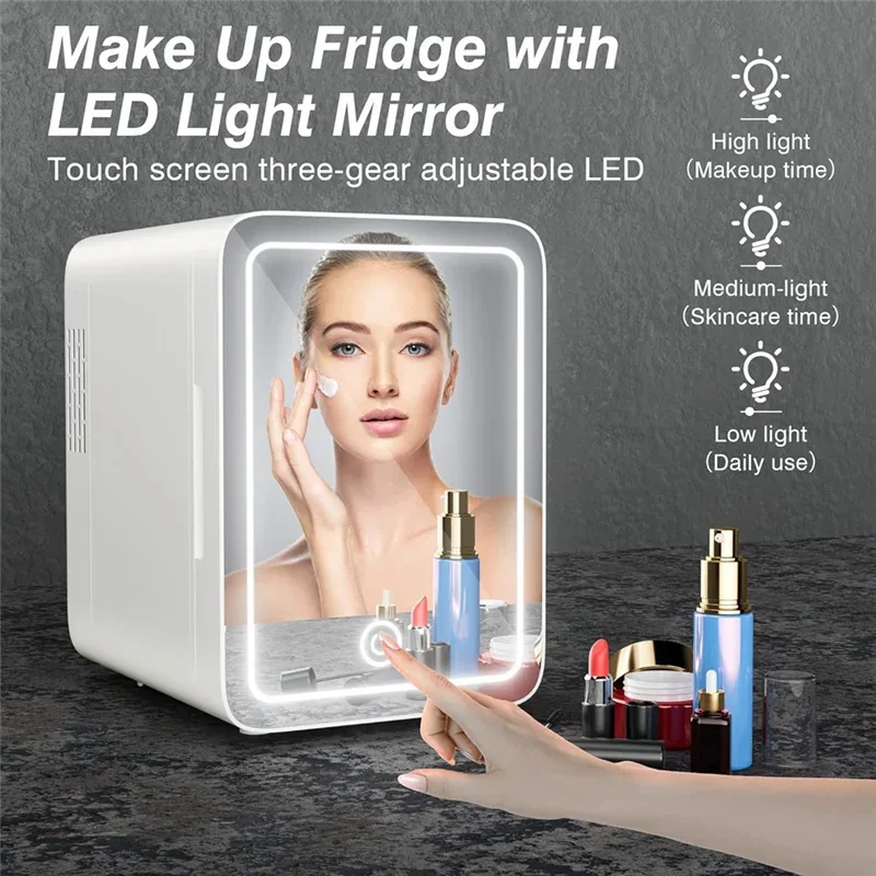 Compact Makeup Fridge: Cooler & Warmer for Home Vanity or Car Use