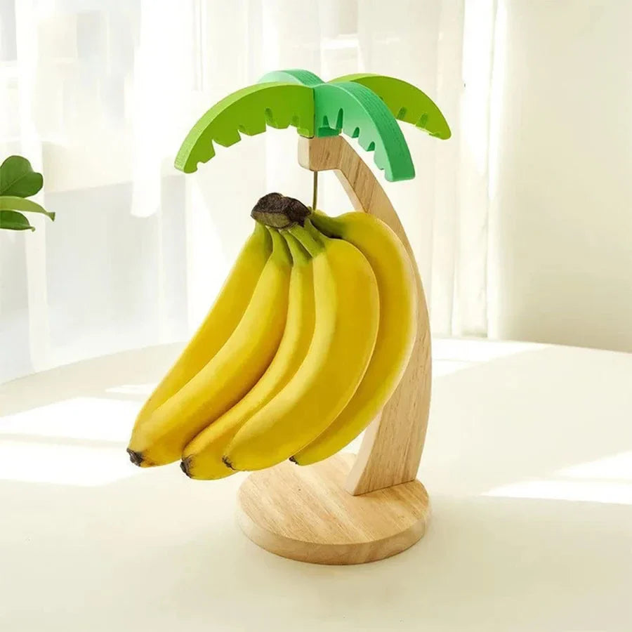 Wooden Banana Tree Rack – Decorative Fruit Holder
