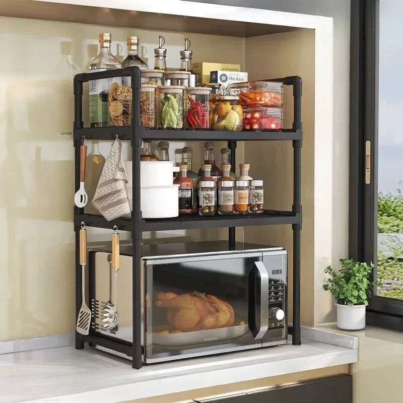 2-Layer Microwave Oven Storage Rack – Kitchen Organizer