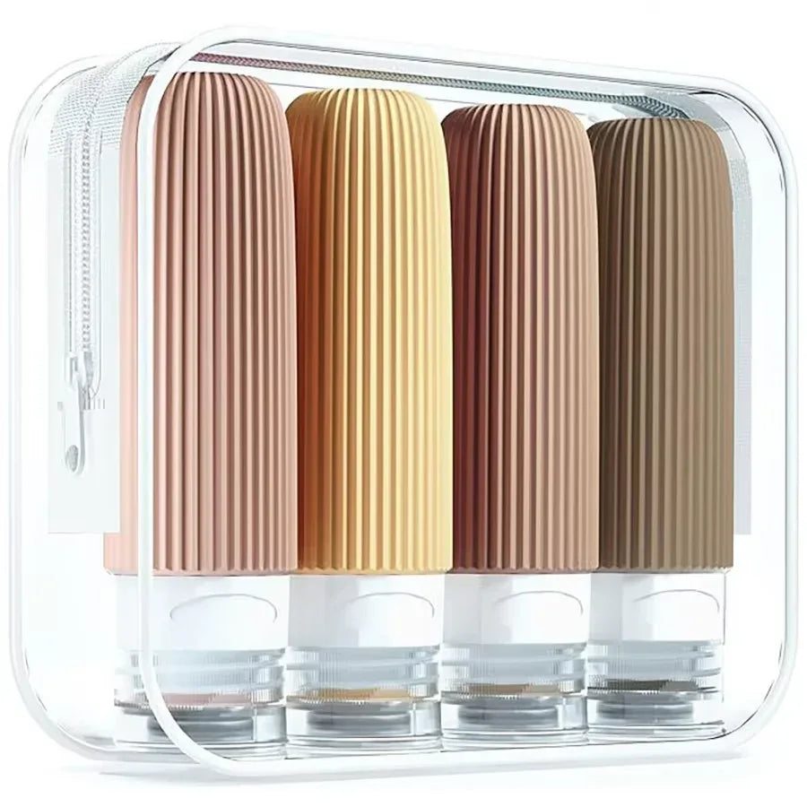 Silicone Travel Lotion Bottle Set – 4 PCS Leak-Proof