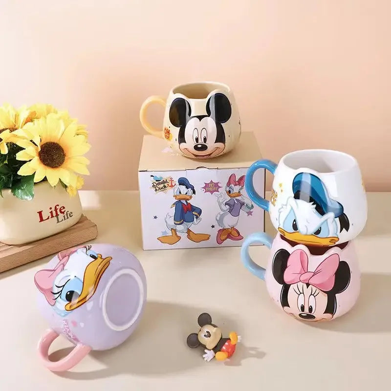 Premium Cartoon Character Mug Set – 450ml Kids Water Cups (Random Color/Each)