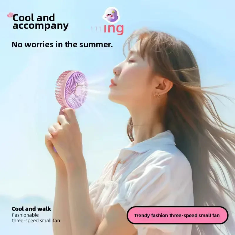 Portable Mini USB Fan – Cute Cartoon Design, 3-Speed Adjustable