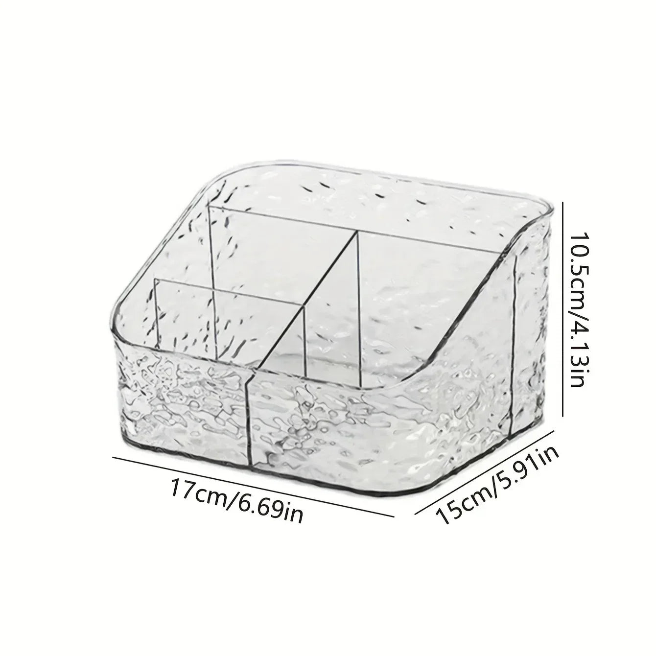 4-Compartment Acrylic Cosmetic Organizer – Transparent Storage Box