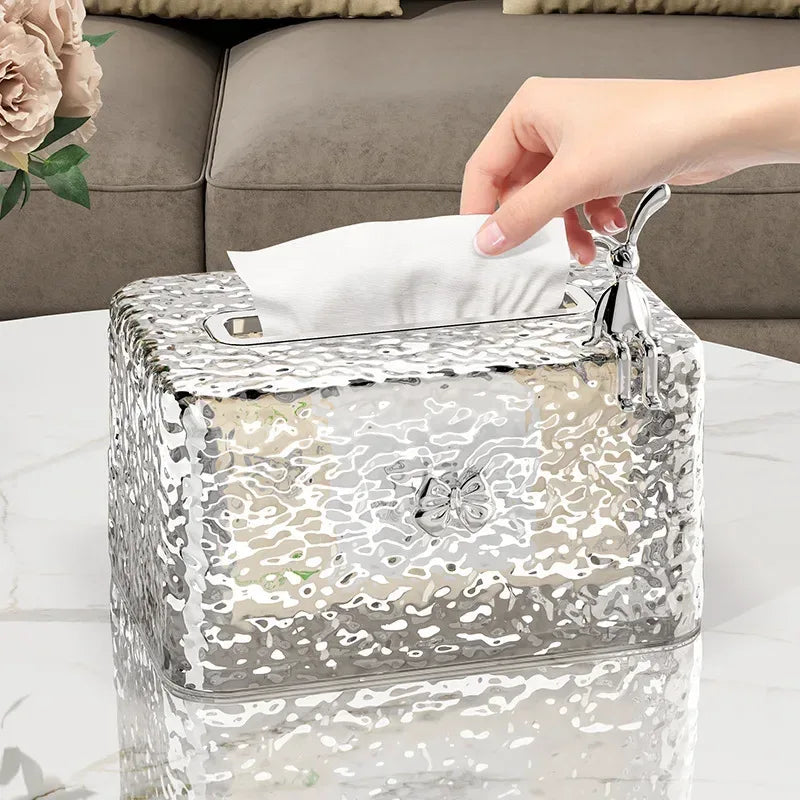 Transparent Bunny Tissue Box – Water Wave Luxury Design