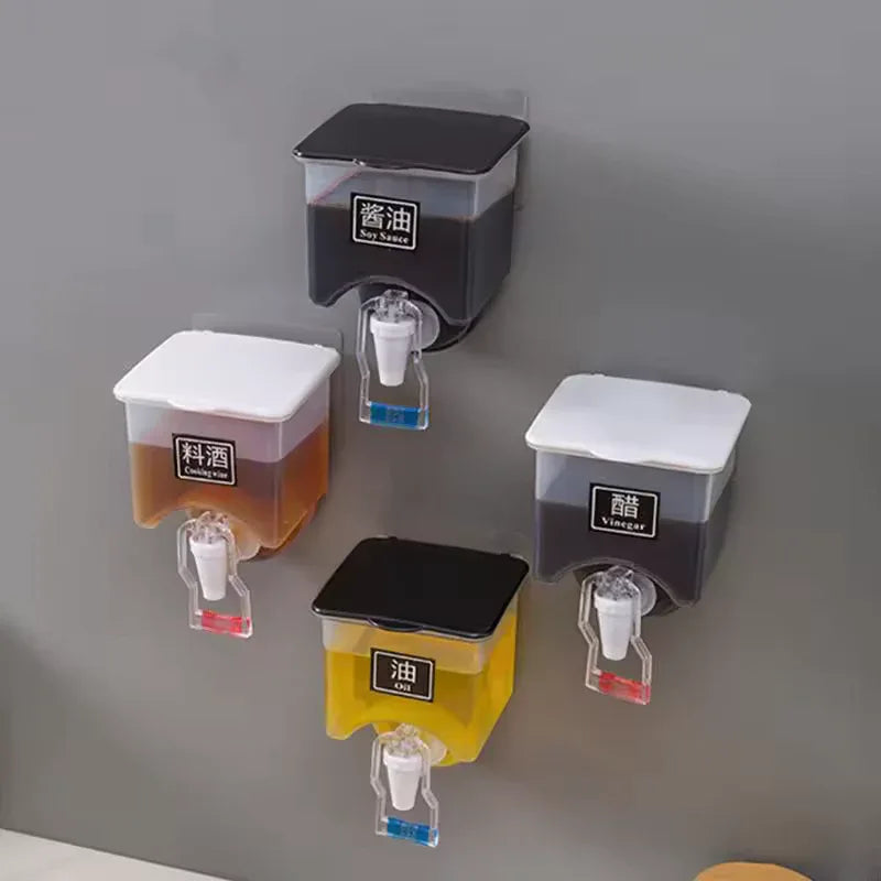 Wall-Mounted 650ml Oil Dispenser – Space-Saving Kitchen Storage Bottle