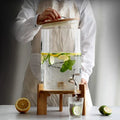 Luxury Glass Juice Container – Silver Wood Cap