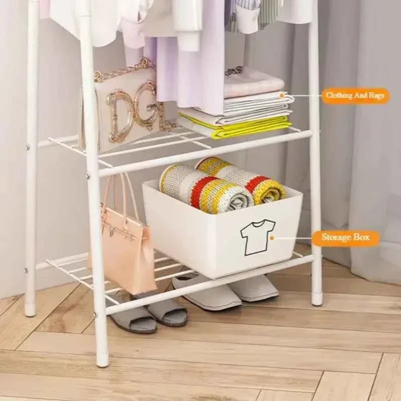 Portable Clothes Rack with Wheels - Simple Hanging Clothes Hanger