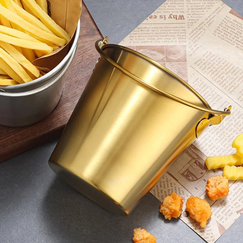 Mini Gold Serving Bucket - Luxury Snack & Ice Pail