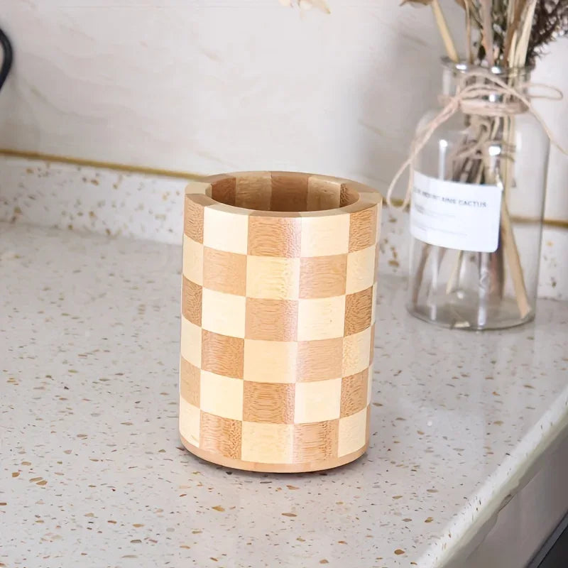 Bamboo Kitchen Utensil Holder – Natural Wood