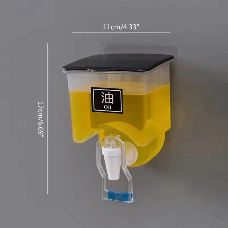 Wall-Mounted 650ml Oil Dispenser – Space-Saving Kitchen Storage Bottle