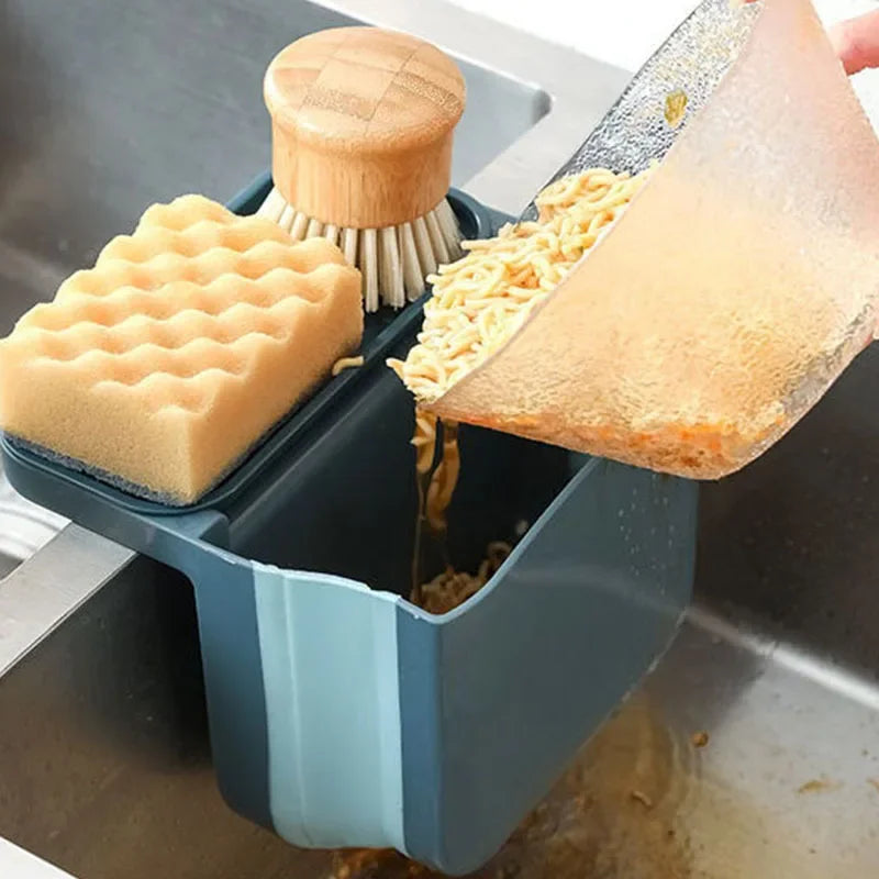 Retractable Sink Drain Basket – Wet & Dry Waste Organizer