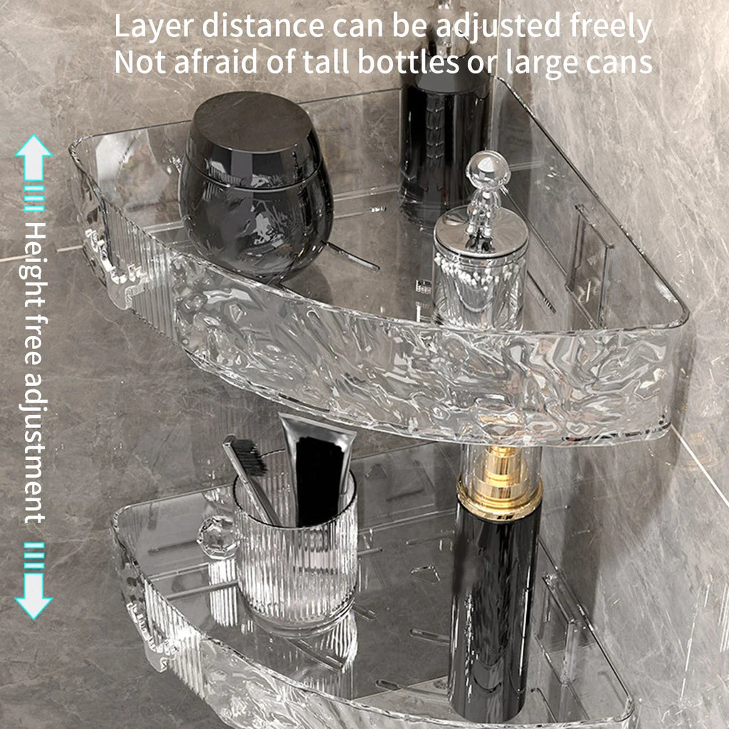 No-Drill Corner Shower Rack – Industrial Suction Storage