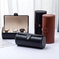 3-Slot Watch Storage Box – PU Leather Organizer