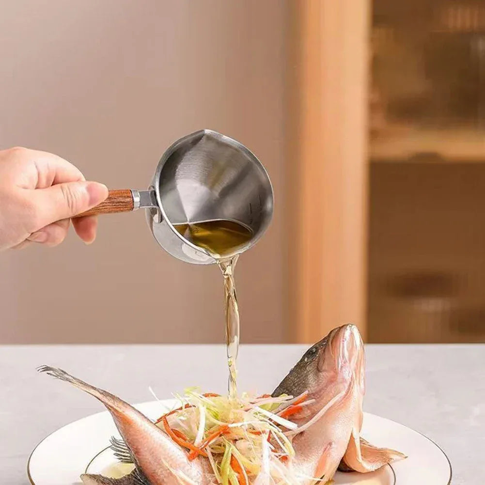 Stainless Steel Mini Milk & Hot Oil Pot with Handle