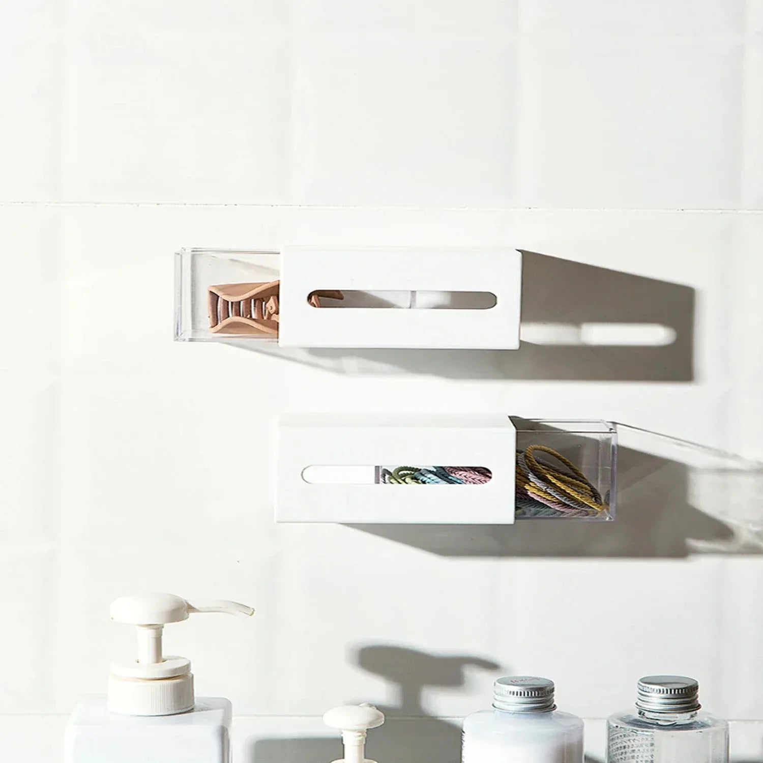 Punch-Free Makeup Cotton & Hair Clip Storage Box