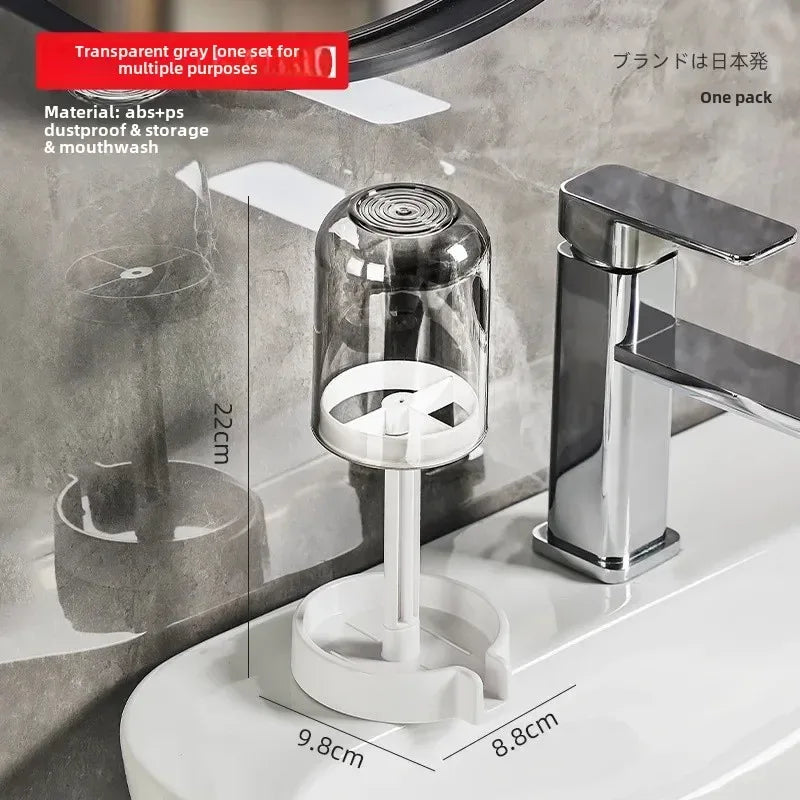 Toothbrush Holder with Quick-Dry Cup & Storage Shelf