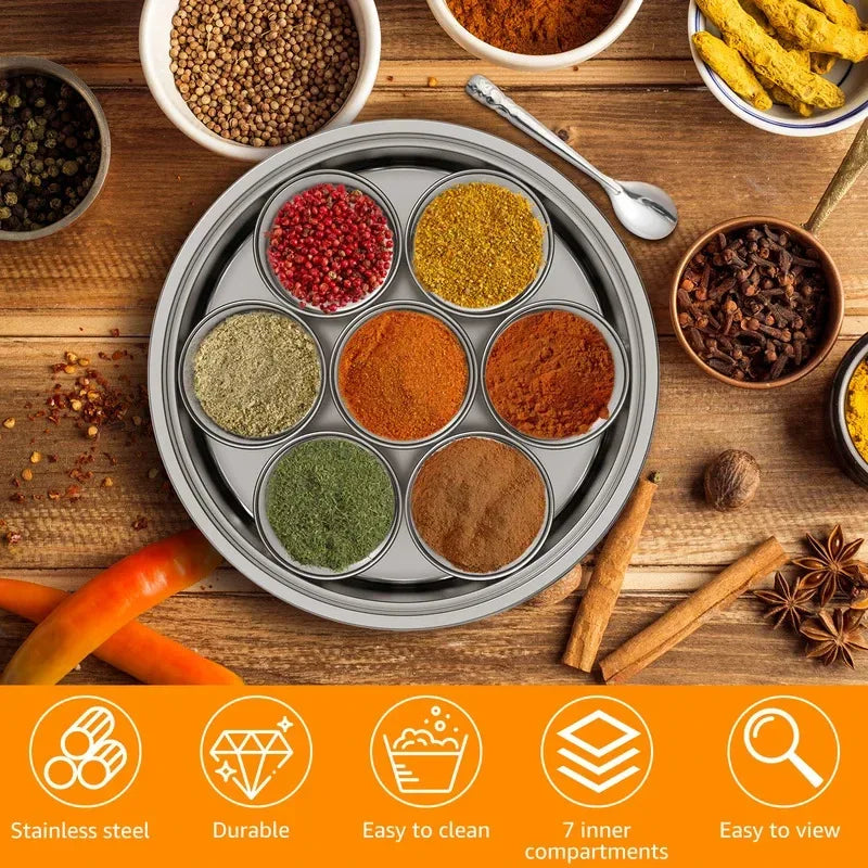 Stainless Steel Seasoning Box – 7 Compartments