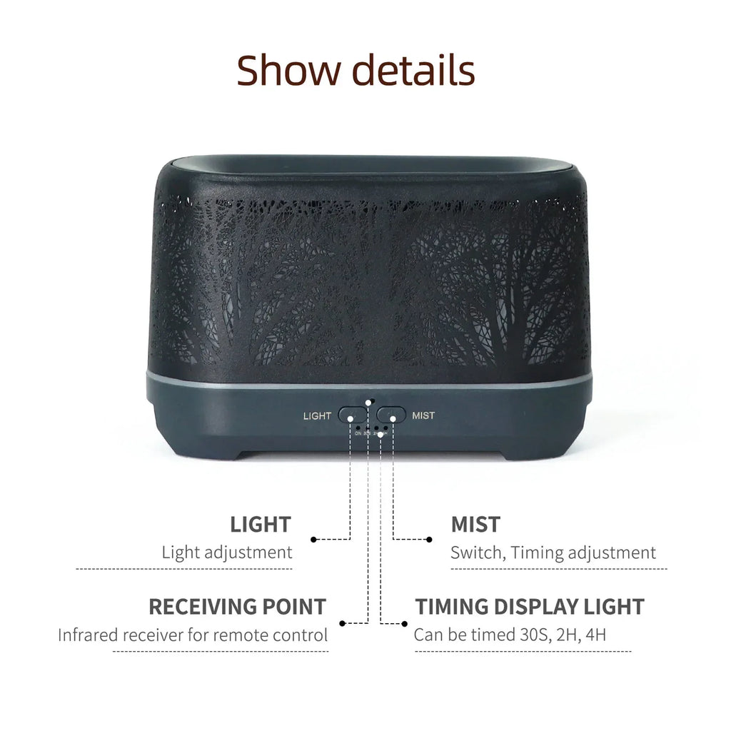 Flame Aroma Diffuser with Colorful LED Lights