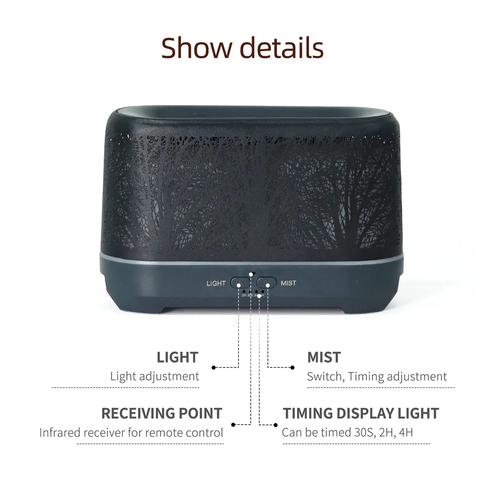 Flame Aroma Diffuser with Colorful LED Lights