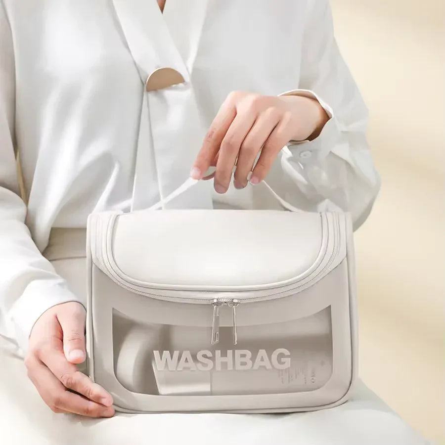 Large Capacity Cosmetic Bag – Waterproof Transparent PVC Travel Pouch