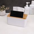 Japanese Bamboo & Wood Tissue Box – Multi-Functional Storage Organizer