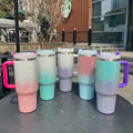 40oz Rhinestone Double Shade Tumbler with Handle (Random color)