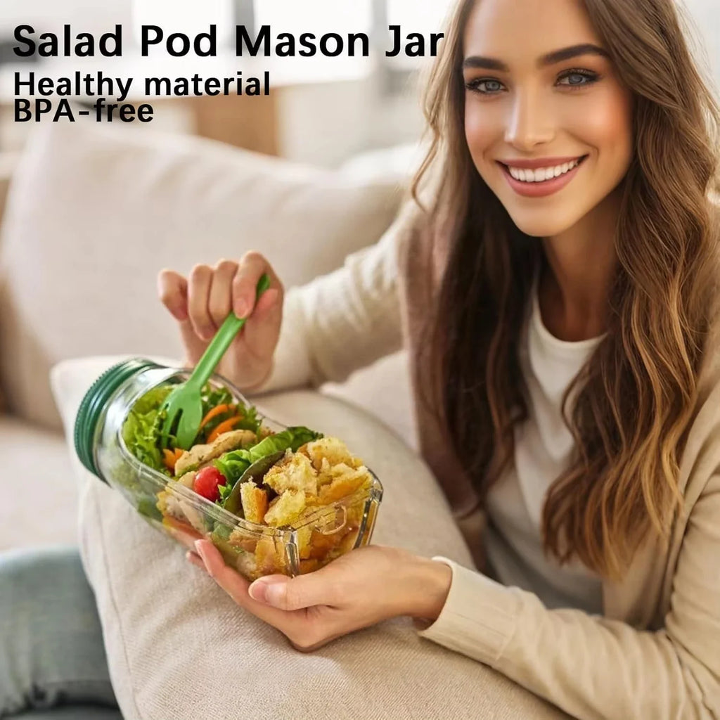 Acrylic Salad Pod Container – Leak-Proof Meal Prep Bowl