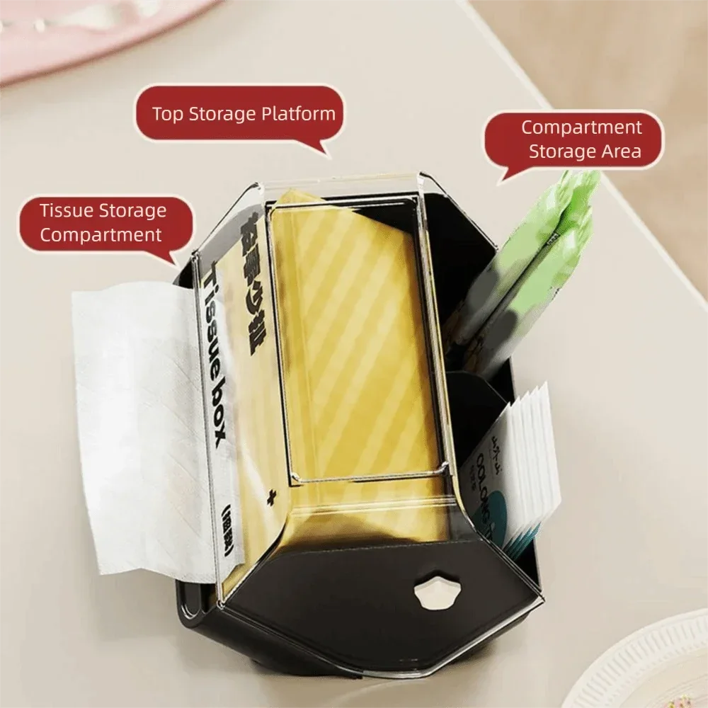Durable Plastic Tissue Box – Anti-Slip Decorative Holder