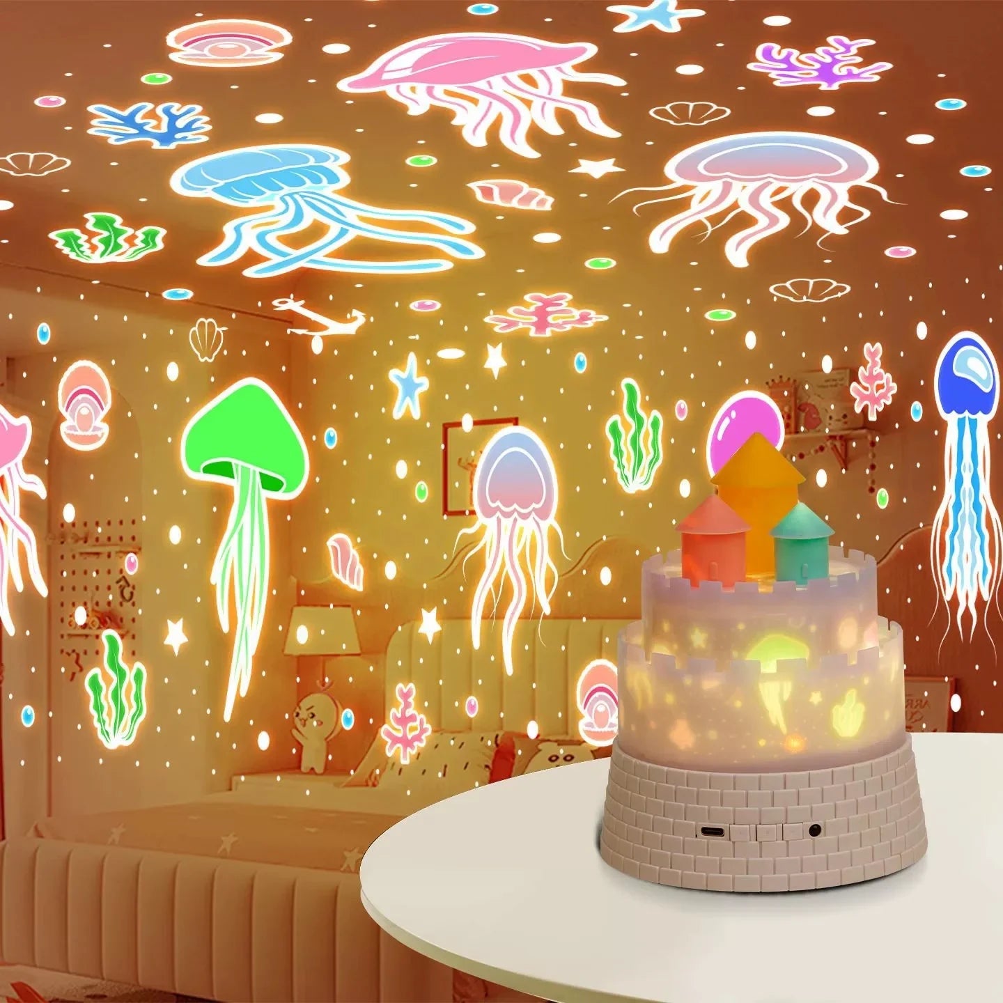 Rotating Unicorn Castle Projector Lamp