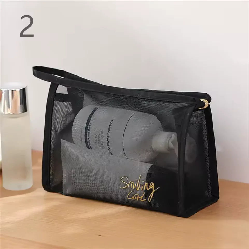 5-Piece Mesh Cosmetic Organizer Set – Makeup & Toiletry Storage Bags
