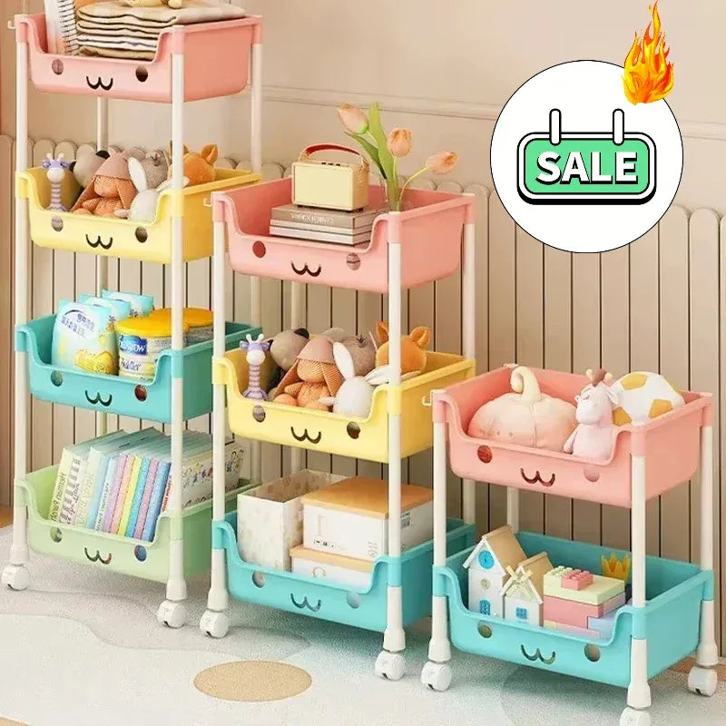 Storage Trolley Rack – Kids Organizer & Bookshelf
