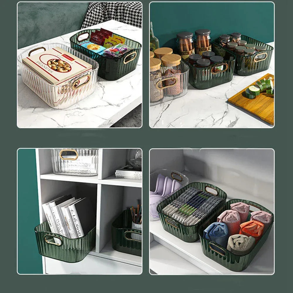 Acrylic Rectangular Desktop Organizer – Stackable Drawer Storage