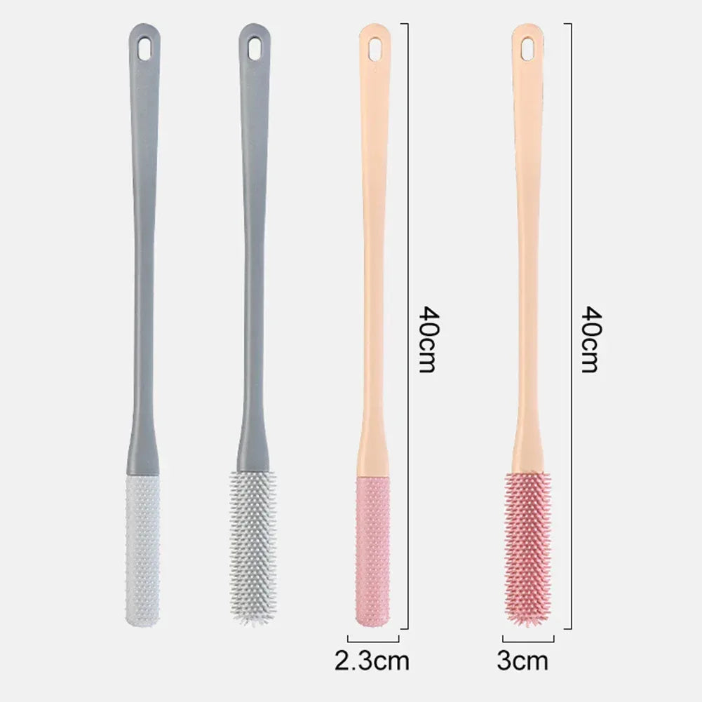 Long-Handle Silicone Foot Scrubber – Toe Cleaning Brush