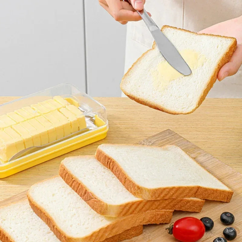 Butter Cutting & Storage Box – Transparent Portioning Container with Lid