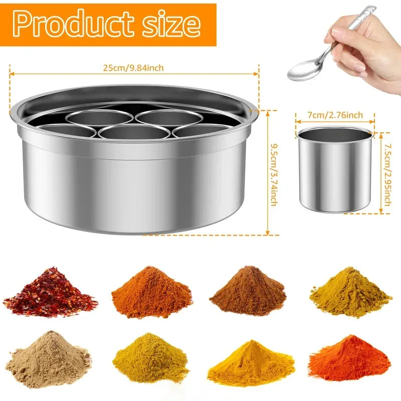 Stainless Steel Seasoning Box – 7 Compartments