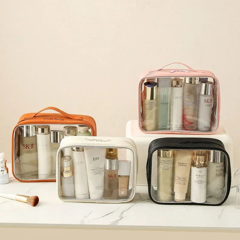 PVC Transparent Makeup Bag – Large Capacity Travel Toiletry Organizer