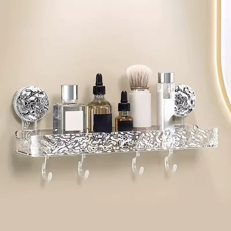 Glacier Pattern Shower Suction Cup Shelf – Bathroom Organizer